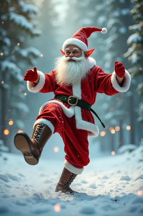 santa claus elf kung fu wrestler