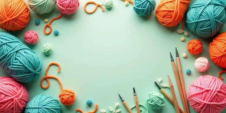 create an attractive and colorful cover for a youtube channel in spanish dedicated to crochet, two needles and rags .  be sure t...