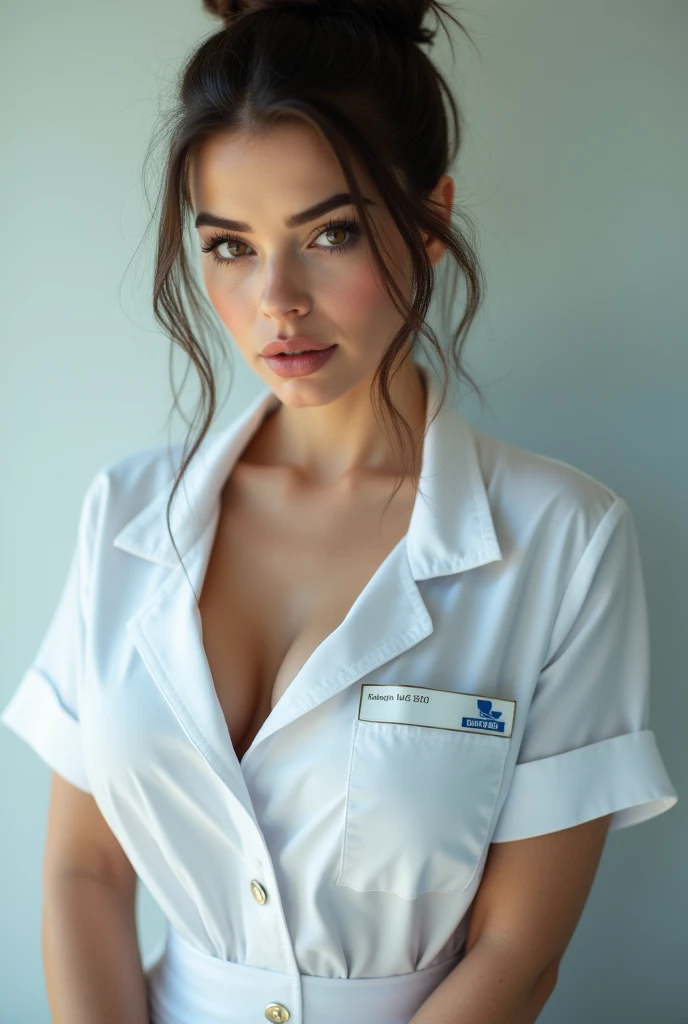 A sexy model dressed as a nurse 