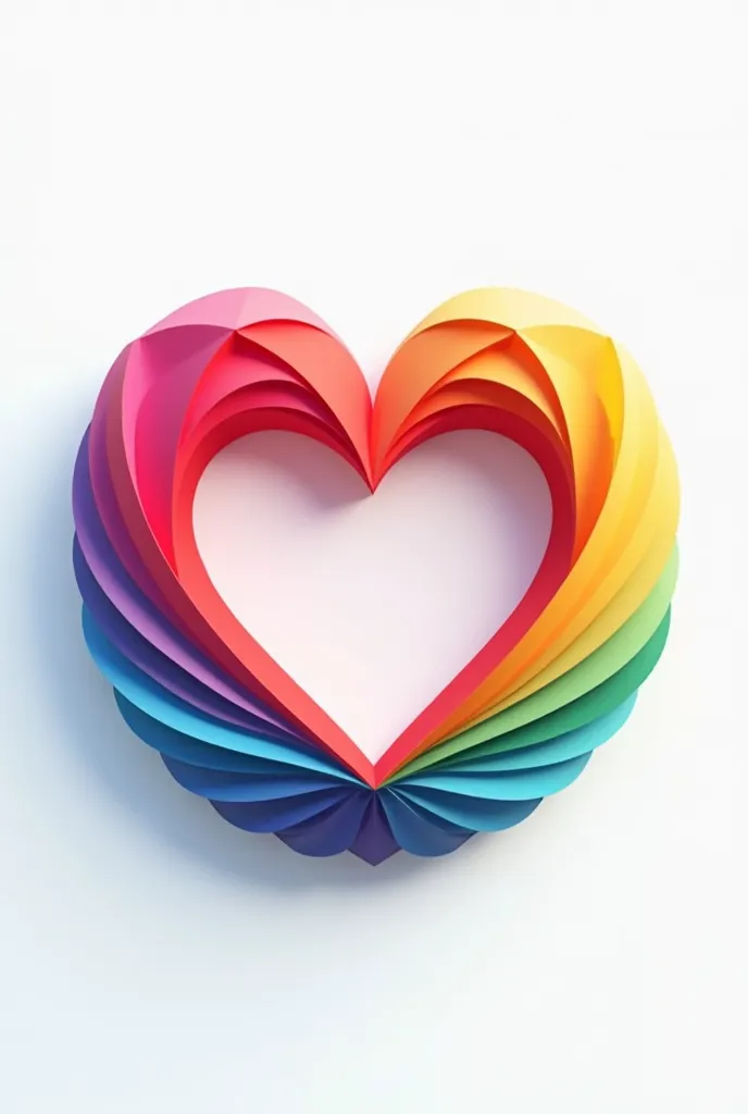 colorful circle heart logo 3d with white background