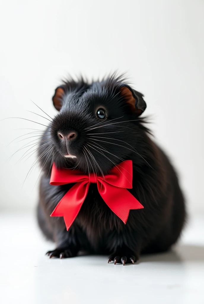 black christmas guinea pig with white background