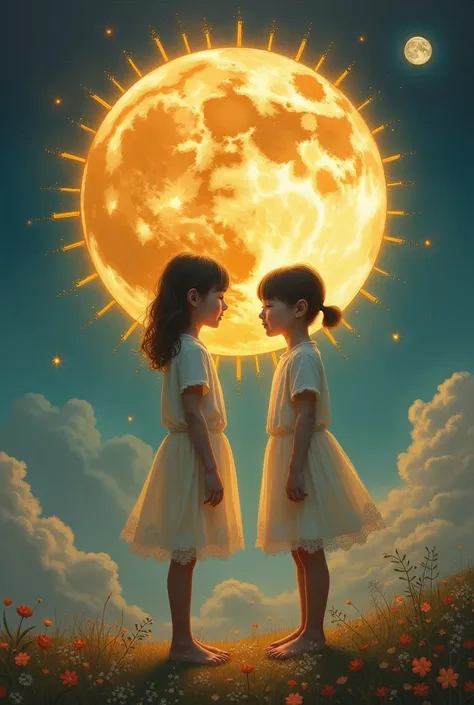 (moon)girl is meaningless without (sun)boy and at the same time the photo when seen in reverse the (sun)boy is meaningless witho...