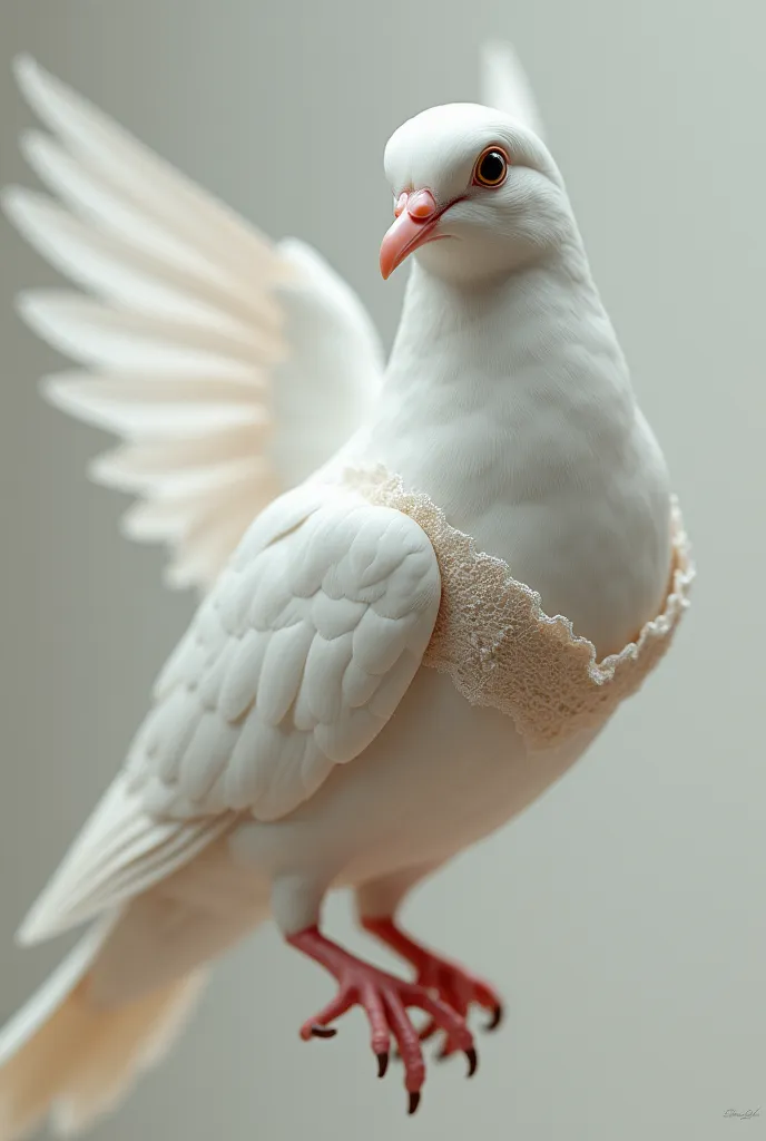 create the image of a sexy white dove wearing underwear