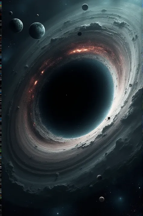 black hole with orbiting the whole solar system around with that and creepy scene