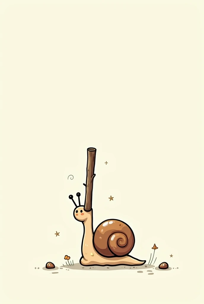 let's look at it as a cartoon line, and then a stick is a snail's head.