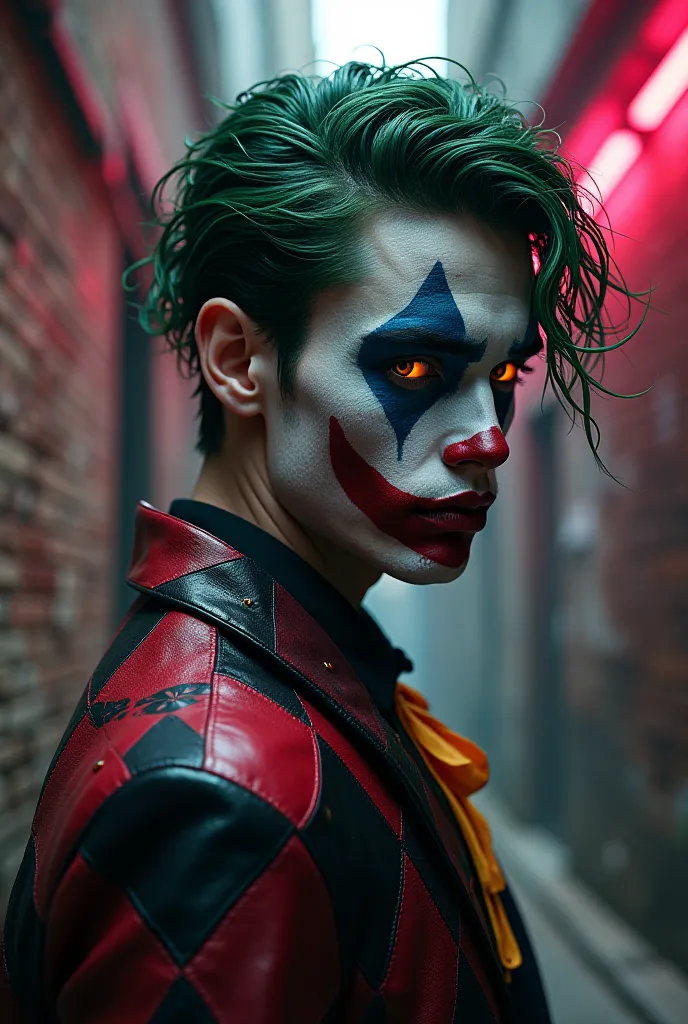 create what harlequin's son would look like with the joker in real life gay adult