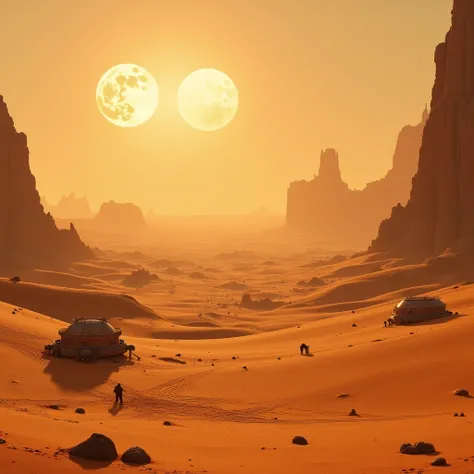 recrea al planeta "tatooine" de star wars.