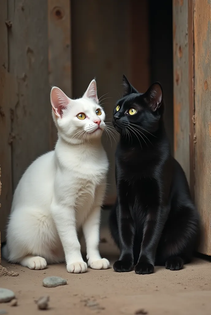 a poor white cat who lives inside the village who arrives arrives meets a proud rich black cat he mocks the white cat for being ...