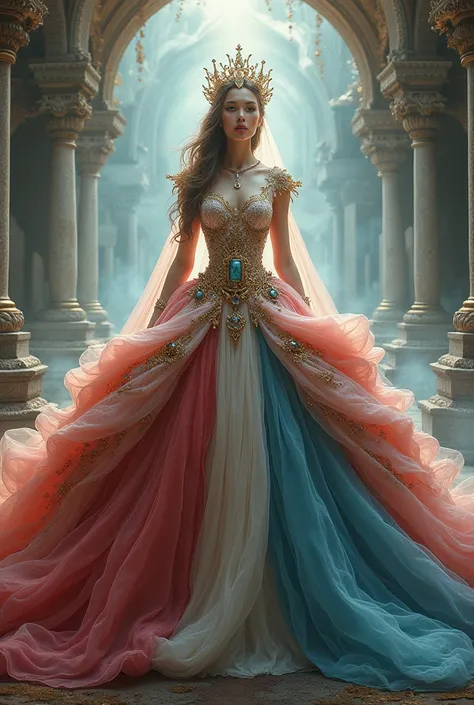 queen big ball gown flaunting ethereal unique design and color stone ornaments unique style divine