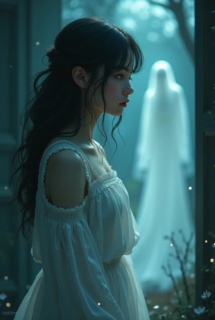 a cover without much human figures for a book featuring a girl in love with a ghost