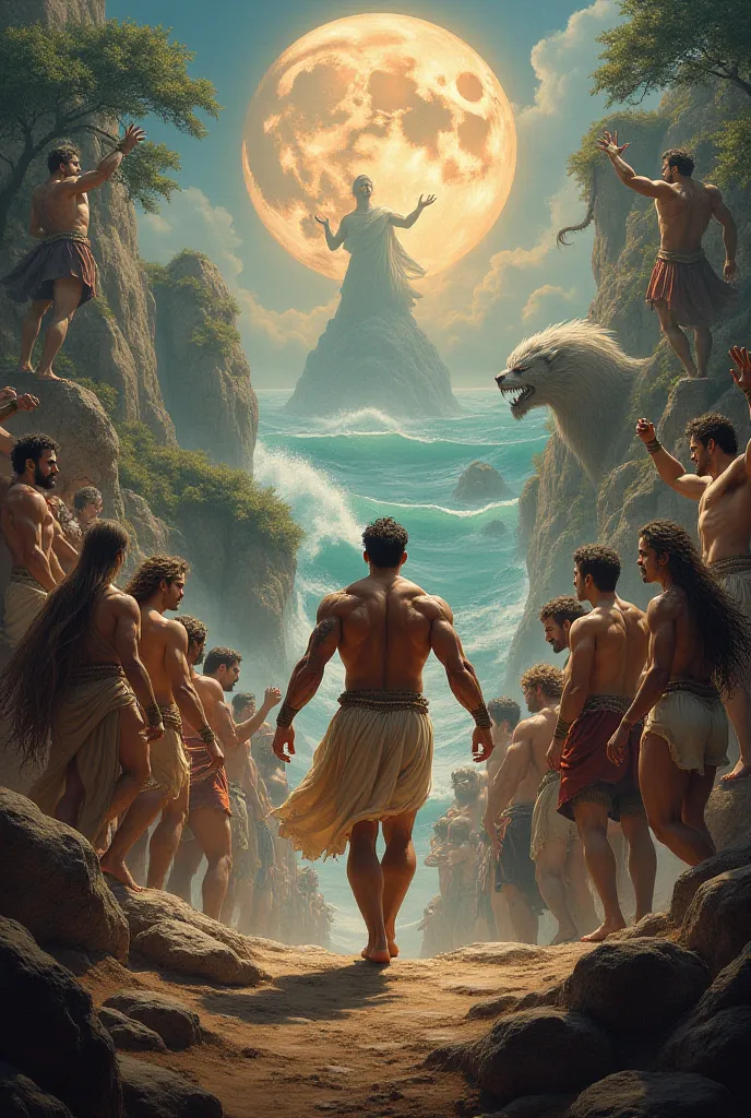 make me an image of the 12 works of hercules that looks epic and very interesting the horizontal image