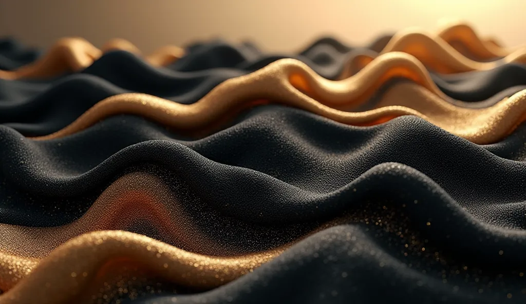 textured waves of black and gold fabric create a luxurious and dynamic visual in an elegant composition of abstract backgrounds