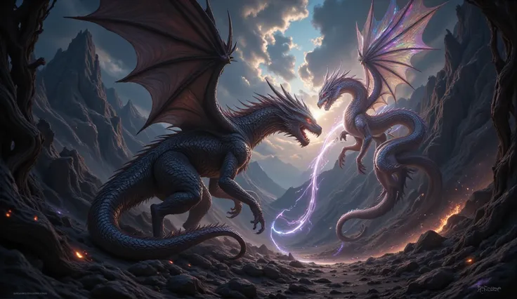 black dragon vs. dragon of light