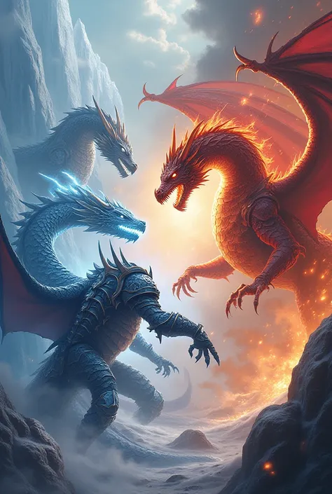 humanoid dragon ice empire empirost battles with flaregma imperial fire dragon race in ngd dragon world (new generation dragon)