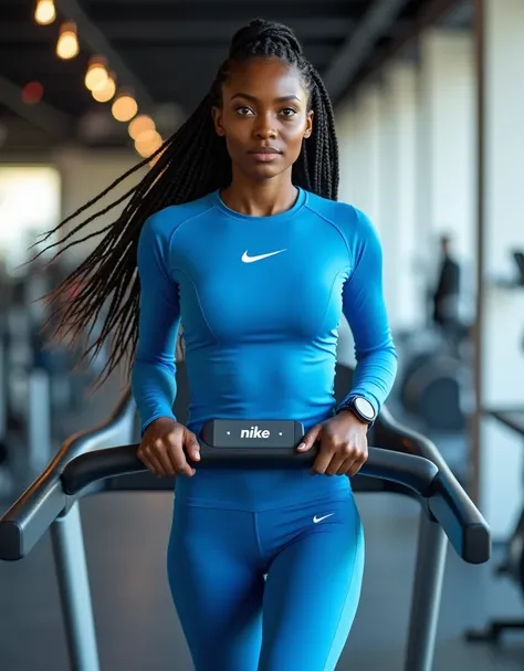 une belle fille africaine âgé de 19 ans élégant sexy aux cheveux longs bien tressées comme une princesse vêtue d'une tee-shirt b...