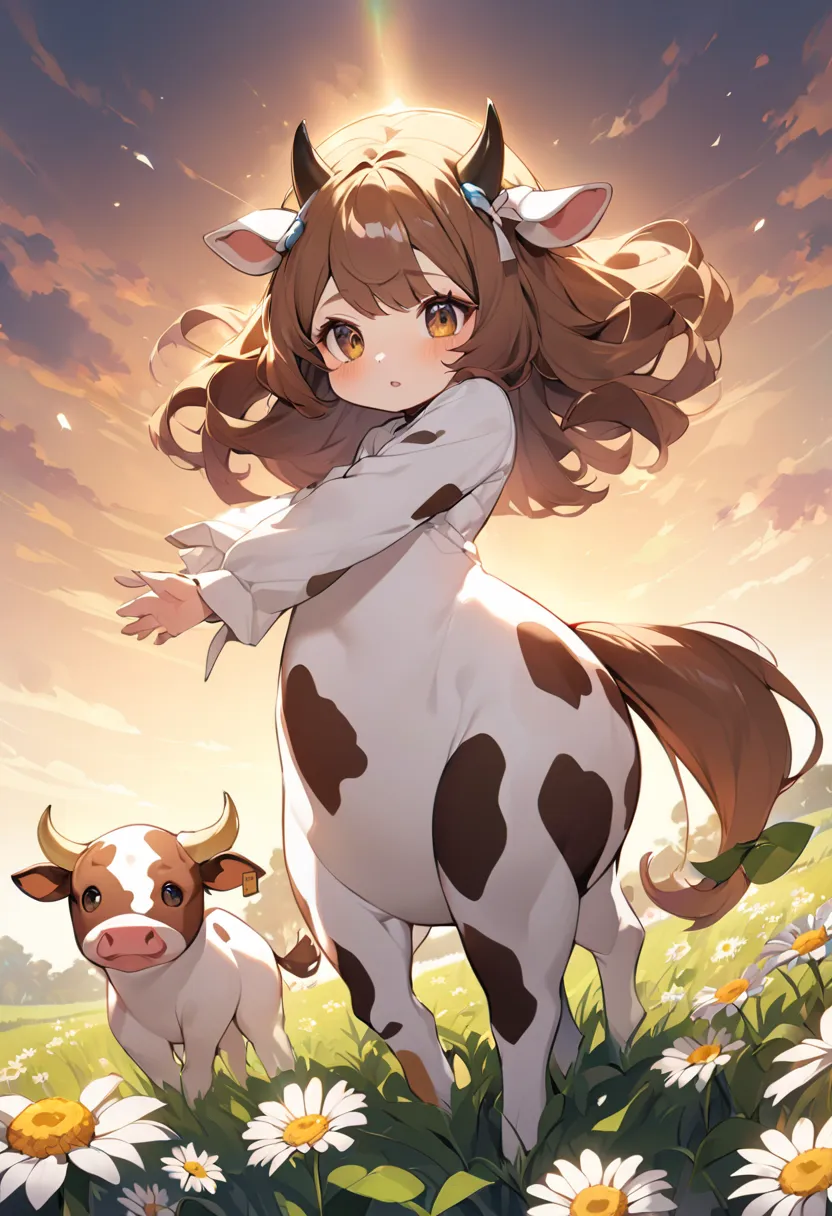 daisy is an anthropomorphic cow with a long tail, horns, and hooves. two large drooping ears also make the creature noticeable. ...