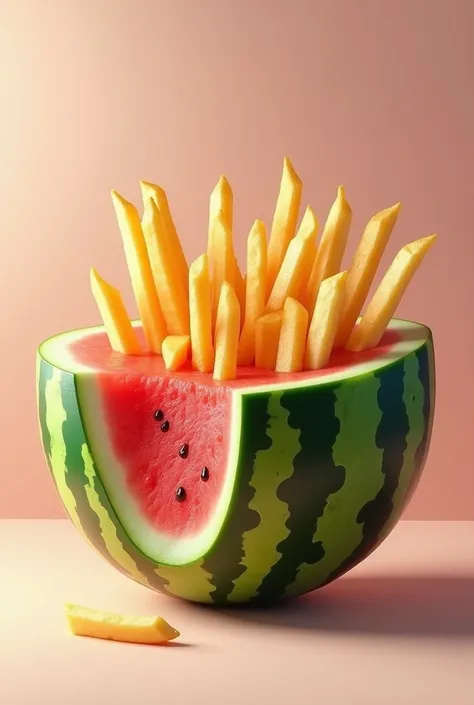 Combine a watermelon with some french fries