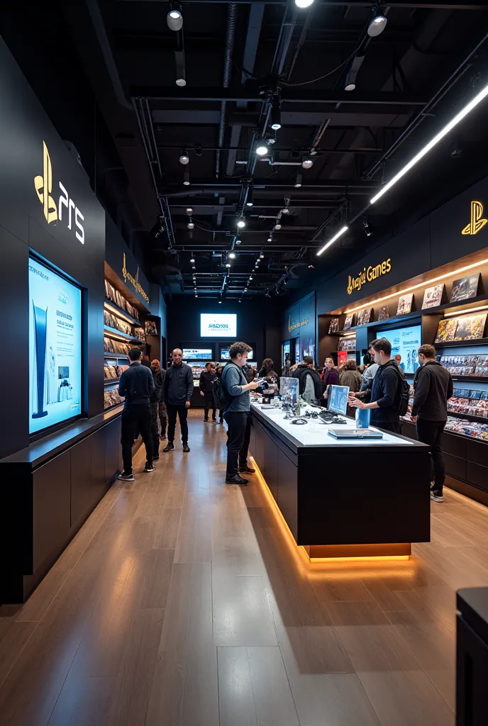 a ps5 gaming store that is inside it bood written on majid games luxury