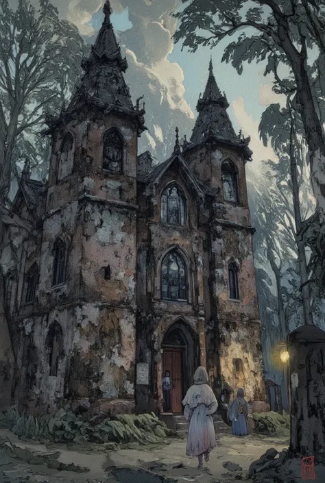 Score_9,Score_8_up,Score_7_up,highest quality, highest quality, haunted mansion, fushihui, complex art, ultra detailed, (disturb...