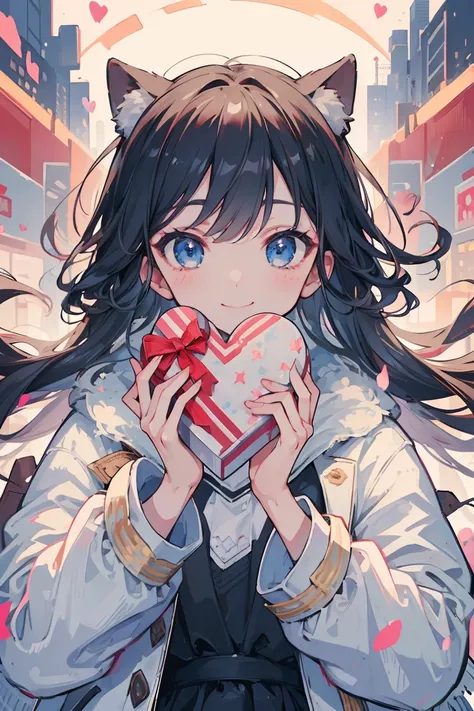 (detailed face), (high quality), ((masterpiece)), high resolution, perfect anatomy, five fingers, 8k, muffler, Valentine day, lo...