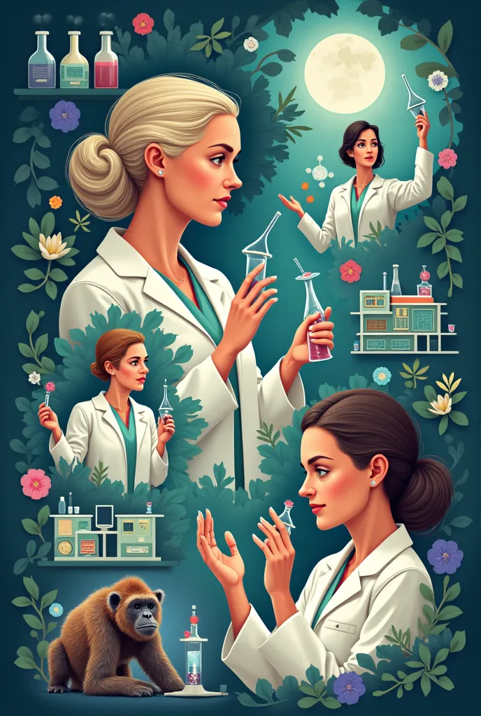 I want an image that shows the main discoveries of women in science and medicine