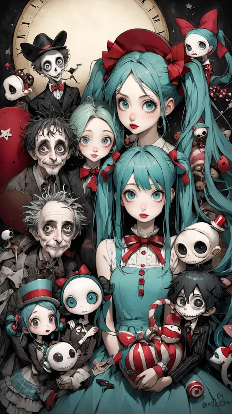  Hatsune Miku、 Norman Rockwell  &  Tim Burton Style、 