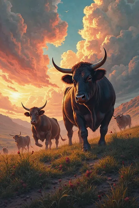 Create a farm with cattle in Marvel style HD