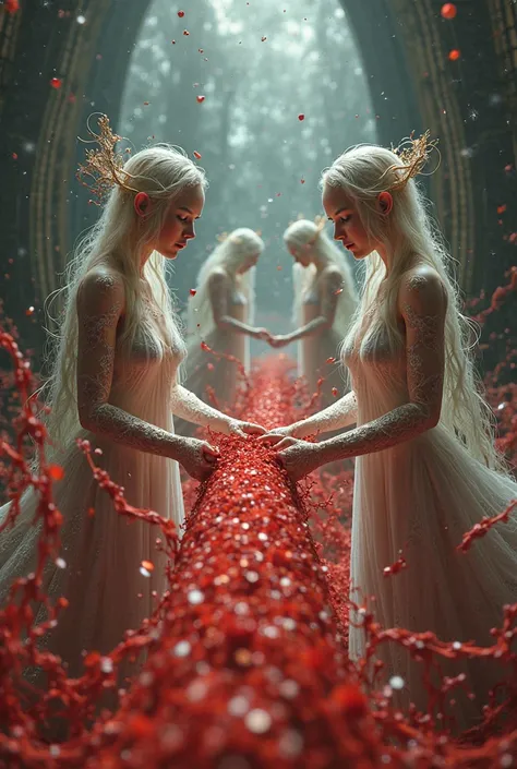 moires weaving destinies with red threads mythology