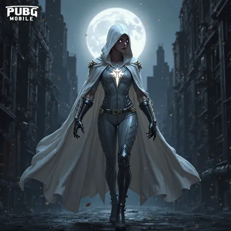 Make me a MoonKnight character and a logo with Moon Knight on pubg mobile