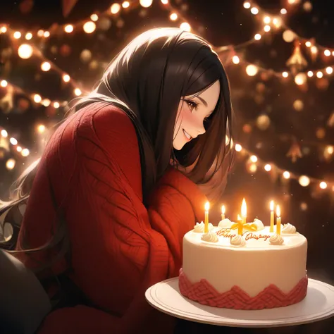 In the image, a teenage girl in a anime style appears wearing a black hijab that fully covers her hair, with some soft folds giv...