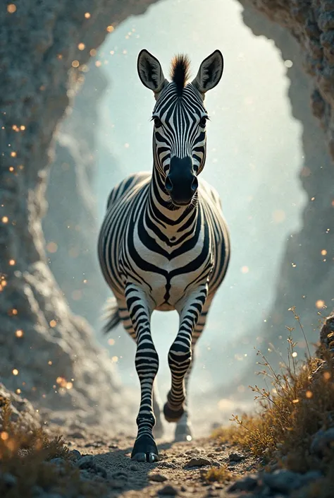 The zebra crossing the time gate
