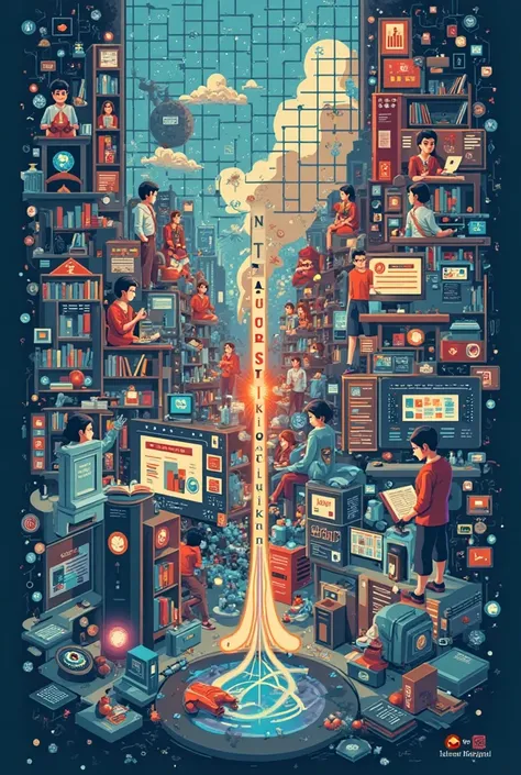 poster slogan showing opportunities and challenges in media and information in education