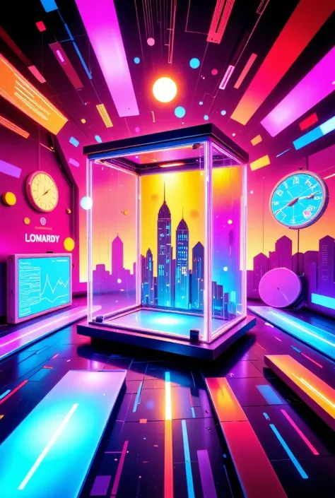 create a logo for a blog called ‘Lombardy Virtual Virtual’ use the idea of a showcase that presents journalistic news from the...