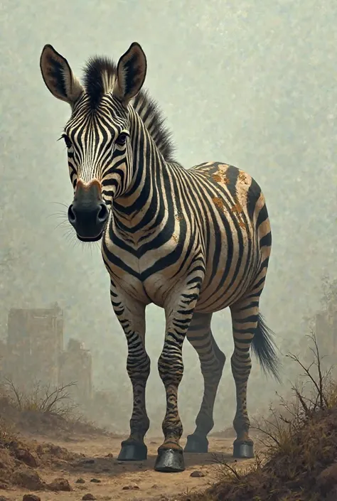 A pothed-out zebra