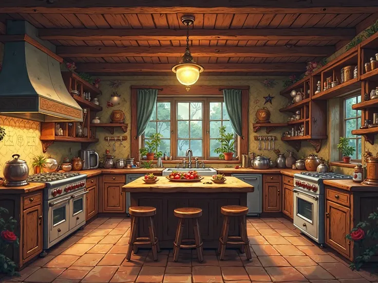 Recreate the Goetia family kitchen by Helluva Boss, With no one in the picture