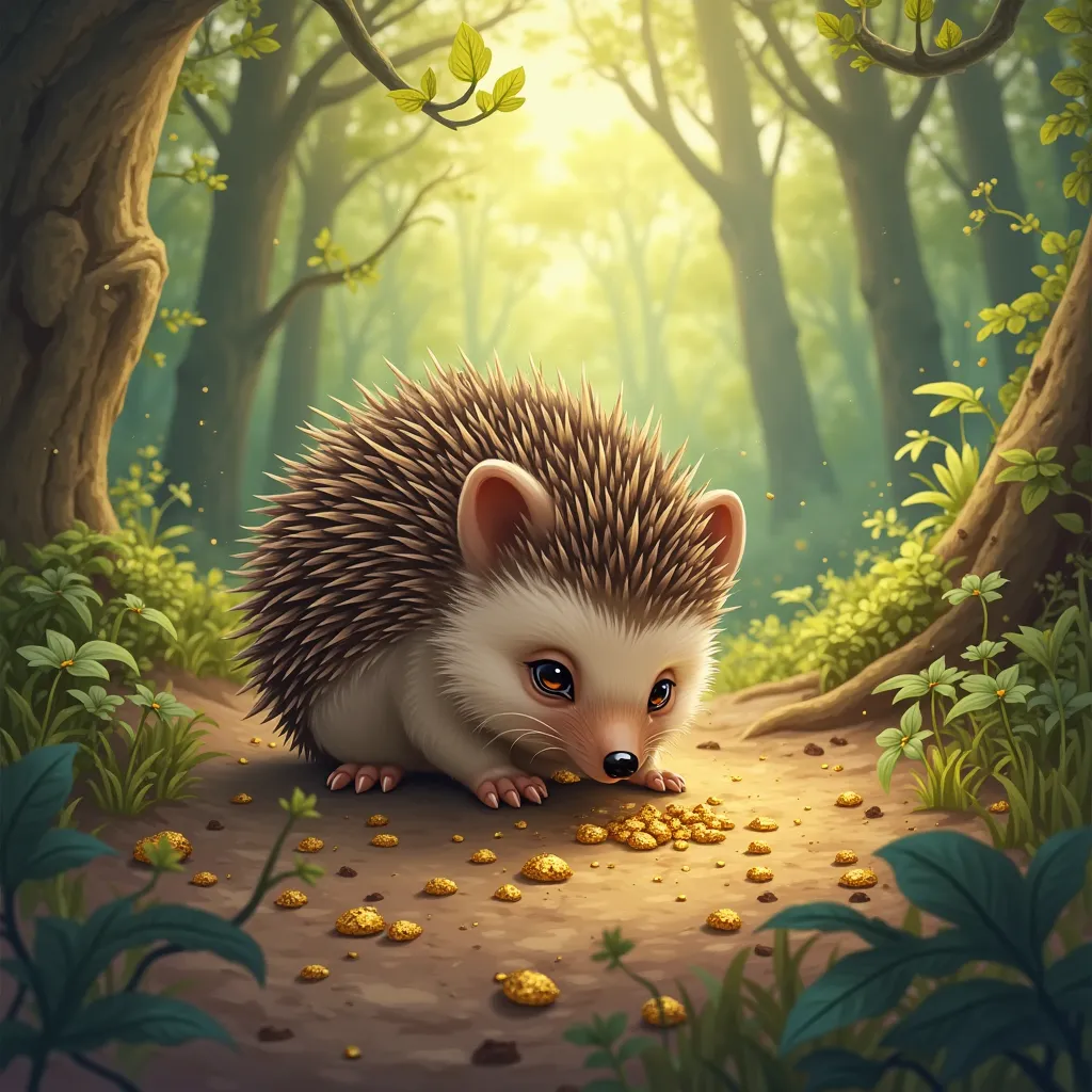 Hedgehog digging for gold