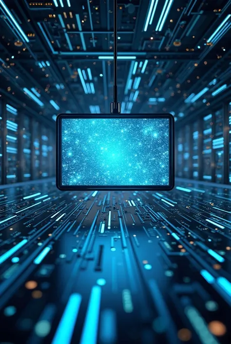 Tech background with just wiring squares up and down circuits on ceilings and like room full of blue circuits passing...where on...