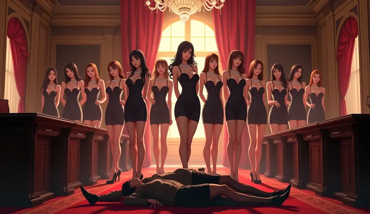 (((perfect anatomy, super detailed skin))), full body, (inside the boss's room, huge room), 3d, 8k, top notch, masterpiece:1,2...