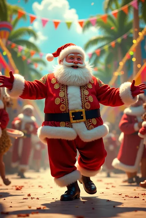 Santa Claus dancing samba