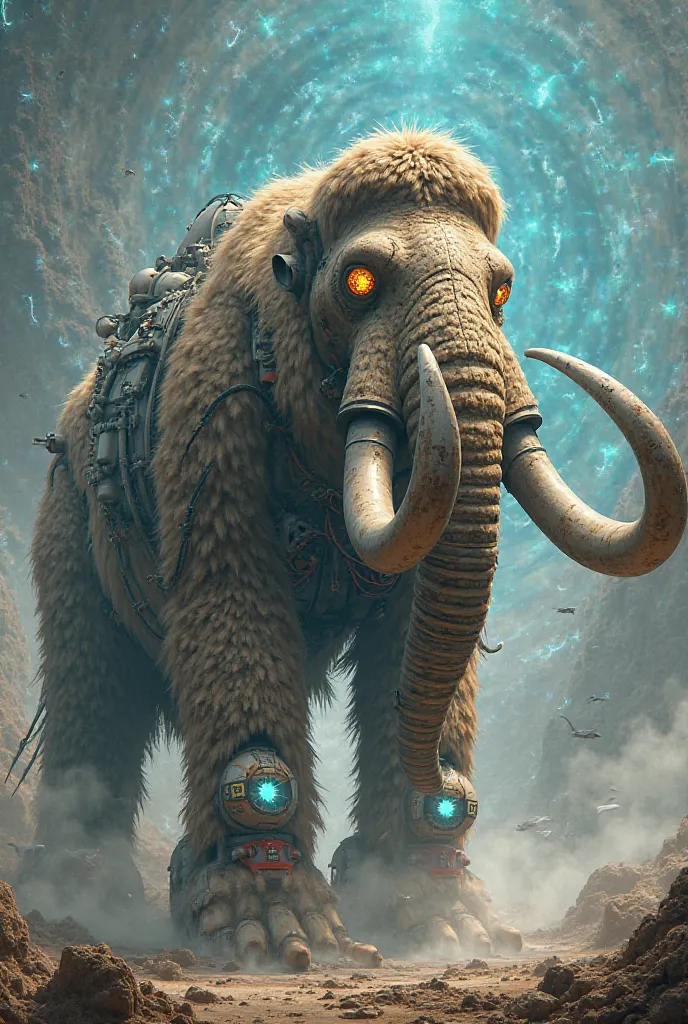 Mammoth with helicopter legs rocket eyes psychic 