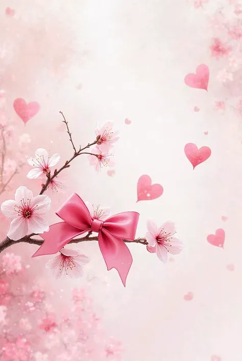 la Saint-Valentin avec noeud cerise -coeurs aquarelle romantiques PNG