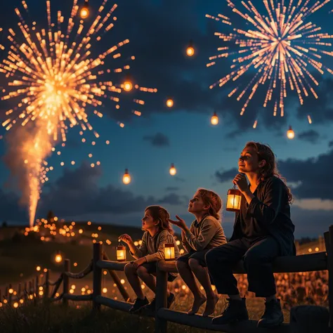 The grand festival reaches its climax as the village gathers on the grassy hilltop, eyes fixed on the sky. The four hobbit boys ...