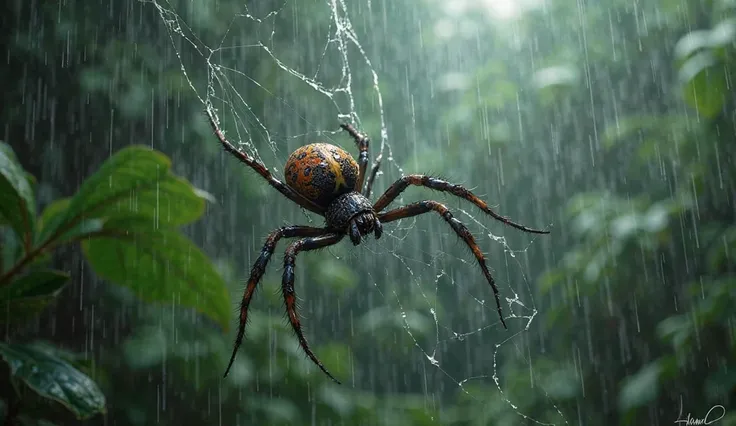 Down came the rain
And washed the spider out.