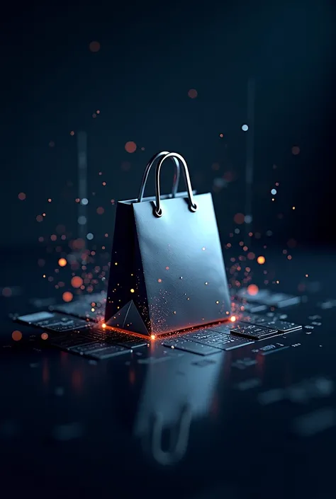 Images of the marketing bag logo closed with technology and programming