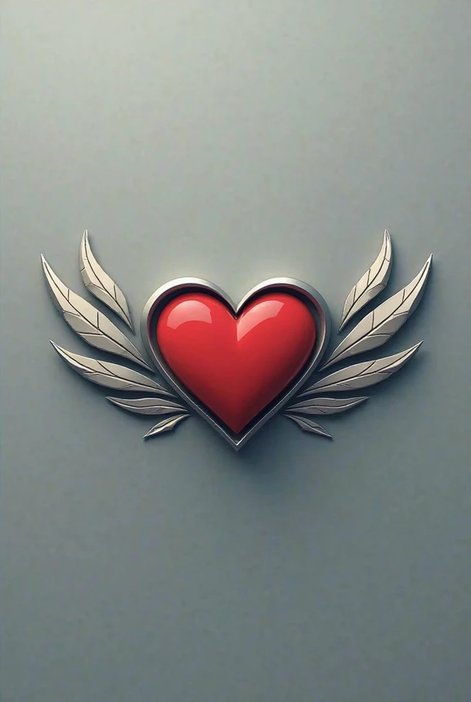 I need a car logo similar to audi, but change the circle to a heart shape and have leaves on the sides.