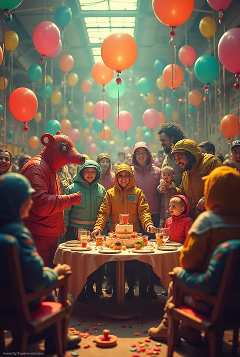 Create a background for a birthday card, With the theme "I made the wrong place" where guests have fun dressed as firefighters, ...