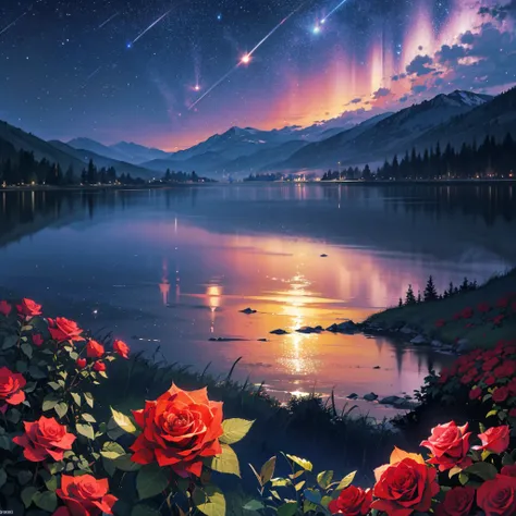 ((Best Quality)), ((masterpiece)), ( Details), The entire night sky where you can see the beautiful starry sky and the planets a...