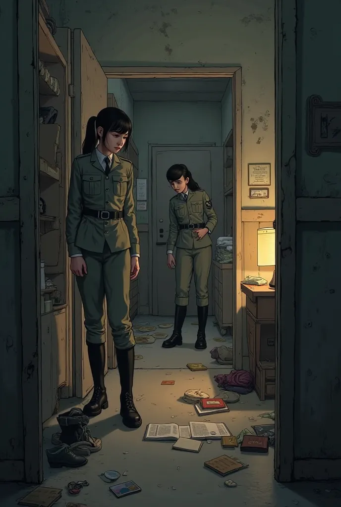 Female soldiers dormitory，peep