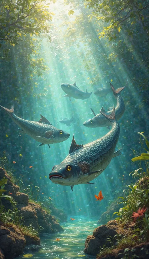 New species of fishes in the river 