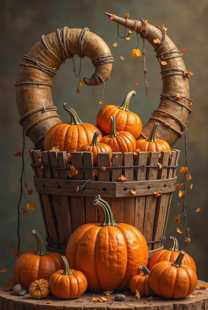 Image of the Horn of Plenty with a lot of pumpkin